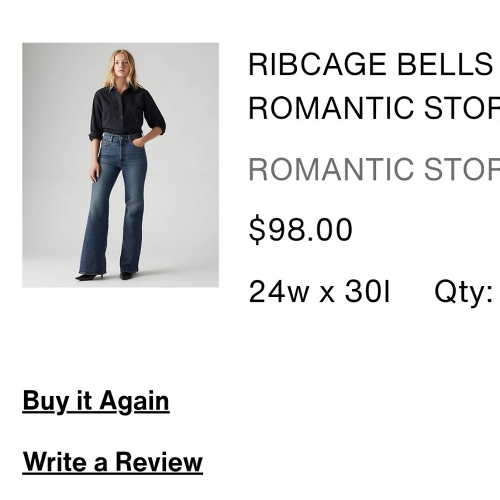 Levi's Ribcage Bell 24x30 Color Sold Out